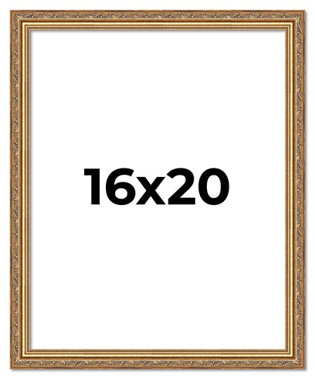 16x20 Museum-Quality Picture Frame with UV-Resistant Acrylic & Acid-Free Backing, Available in 4 Finishes - Gold, Silver, Bronze, and Black